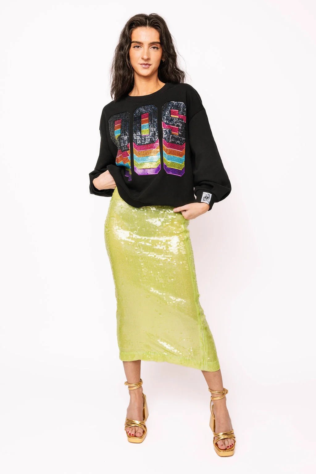 Black Rainbow QOS Logo SweatshirtWomen - Tops - Sweatshirts & PopoversQueen of SparklesThe Printed Peach Savannah