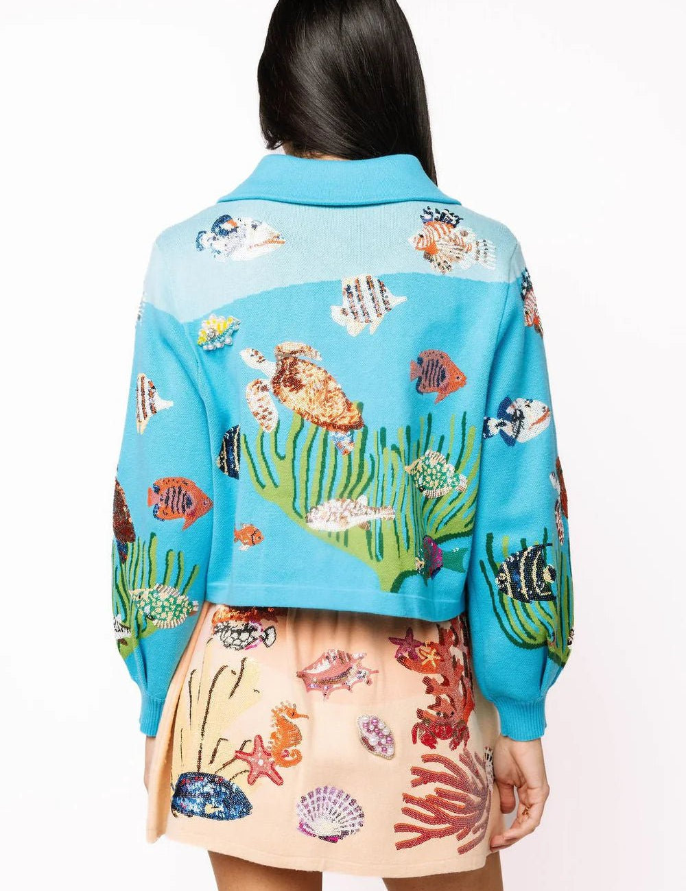 Blue Under the Sea Button Up Collar CardiganQueen of SparklesThe Printed Peach Savannah