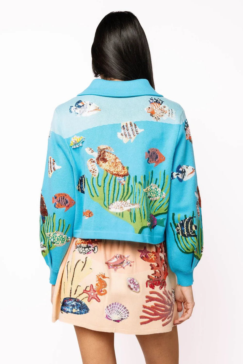 Blue Under the Sea Button Up Collar CardiganQueen of SparklesThe Printed Peach Savannah