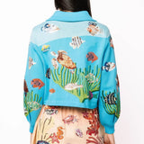 Blue Under the Sea Button Up Collar CardiganQueen of SparklesThe Printed Peach Savannah