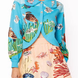 Blue Under the Sea Button Up Collar CardiganQueen of SparklesThe Printed Peach Savannah