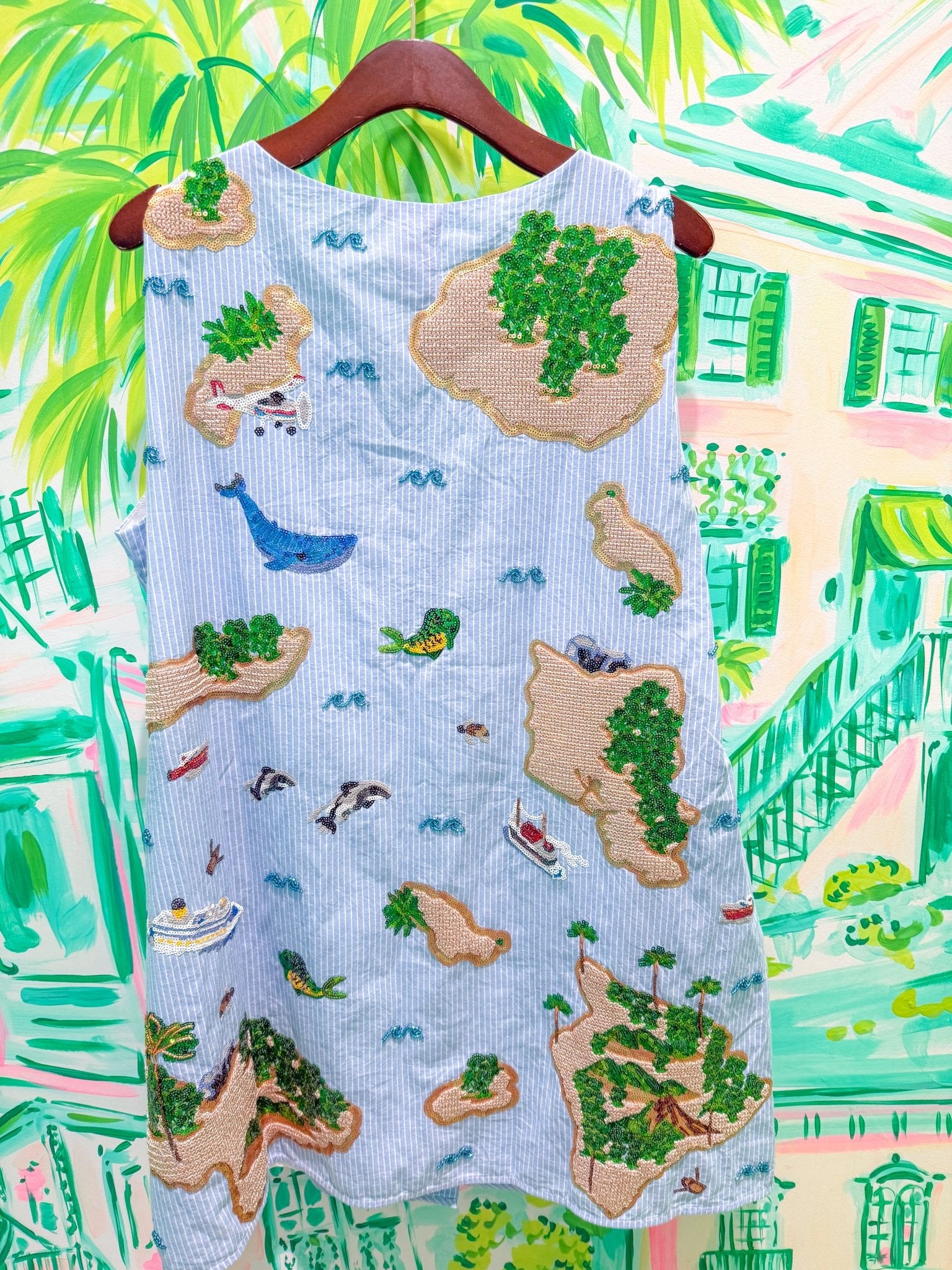 Blue & White Stripe Island Cotton Tank DressQueen of SparklesThe Printed Peach Savannah