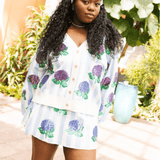 Blue & White Striped Hydrangea Cardigan and Skirt SetHeartland Retail ItemsQueen of SparklesThe Printed Peach Savannah