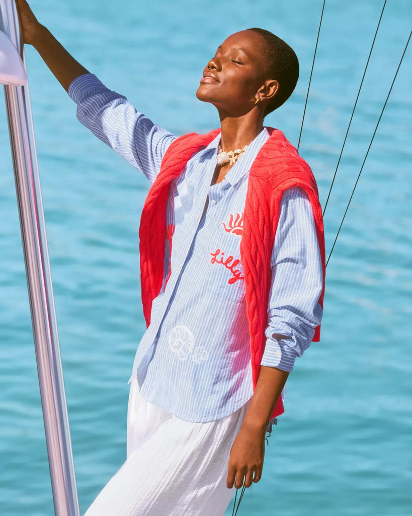 Bondi Button Down ShirtHeartland Retail ItemsLILLY PULITZERThe Printed Peach Savannah