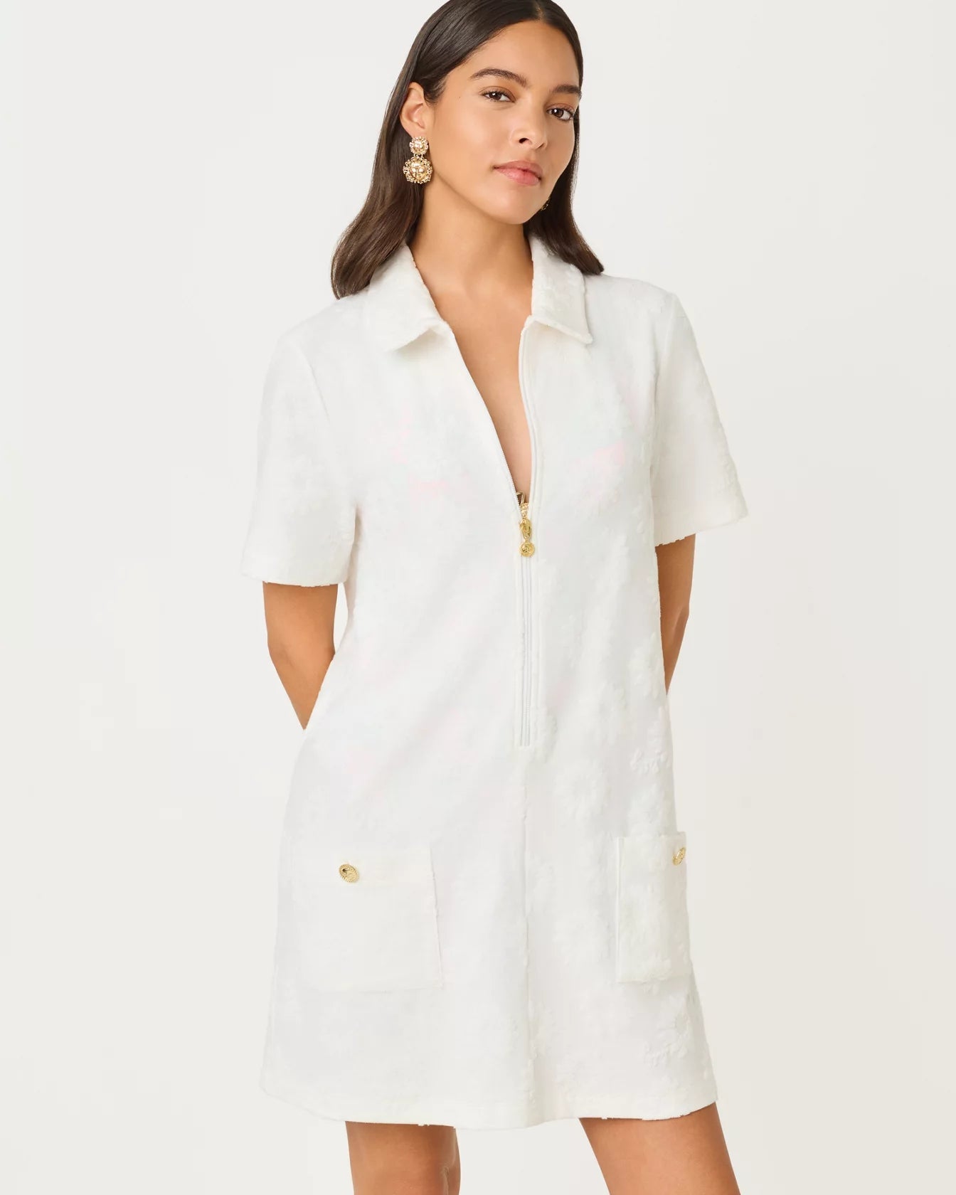 Brayton Short Sleeve Terry Cover - UpLILLY PULITZERThe Printed Peach Savannah