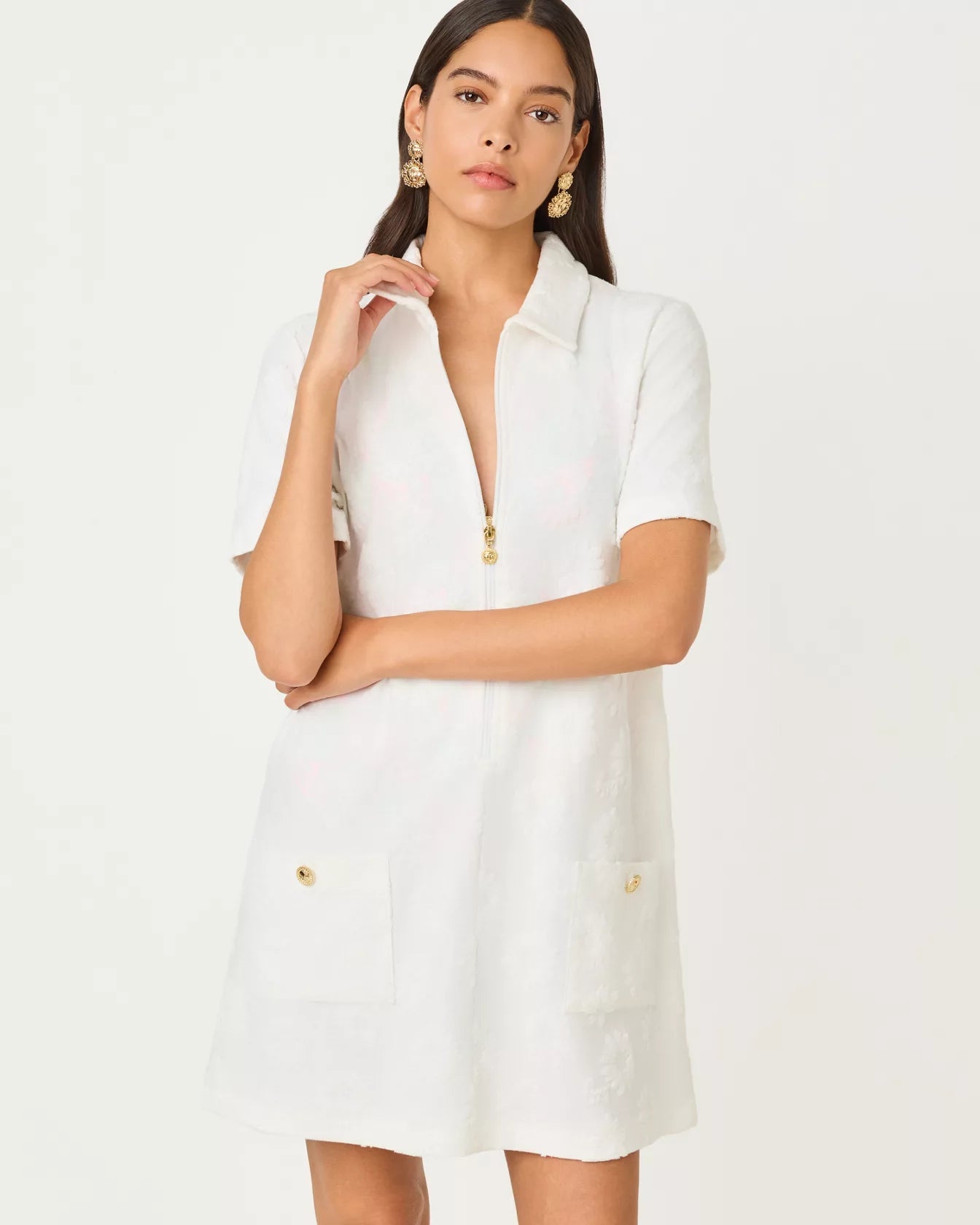 Brayton Short Sleeve Terry Cover - UpLILLY PULITZERThe Printed Peach Savannah