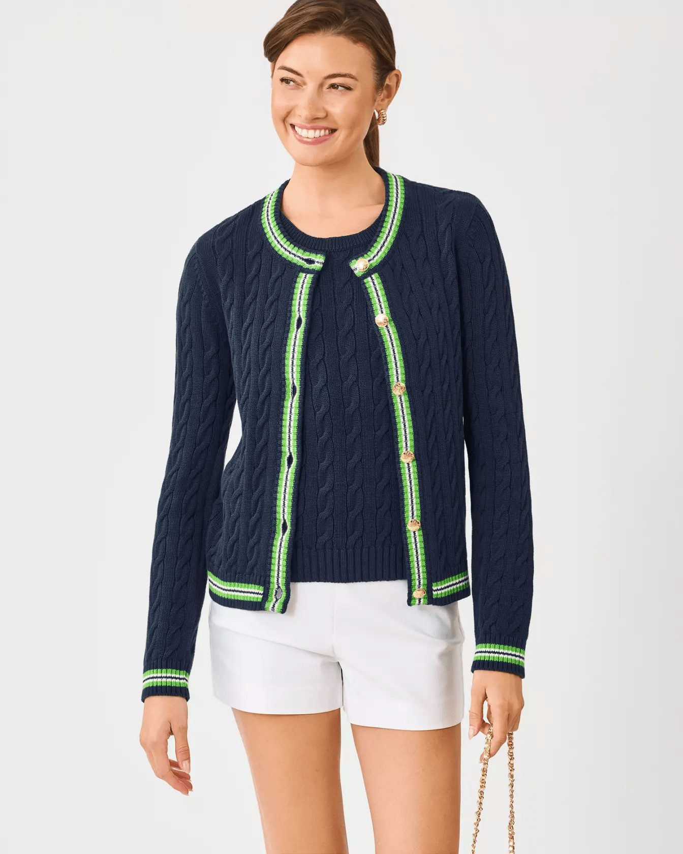 Brockton Crew Neck CardiganLILLY PULITZERThe Printed Peach Savannah