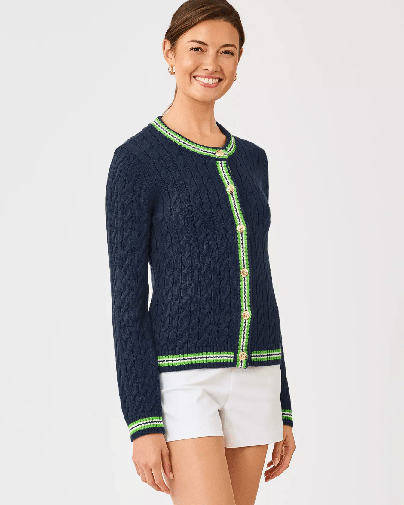 Brockton Crew Neck CardiganLILLY PULITZERThe Printed Peach Savannah