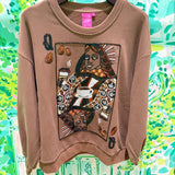 Brown Queen of Coffee SweatshirtWomens - Tops - CrewnecksQueen of SparklesThe Printed Peach Savannah