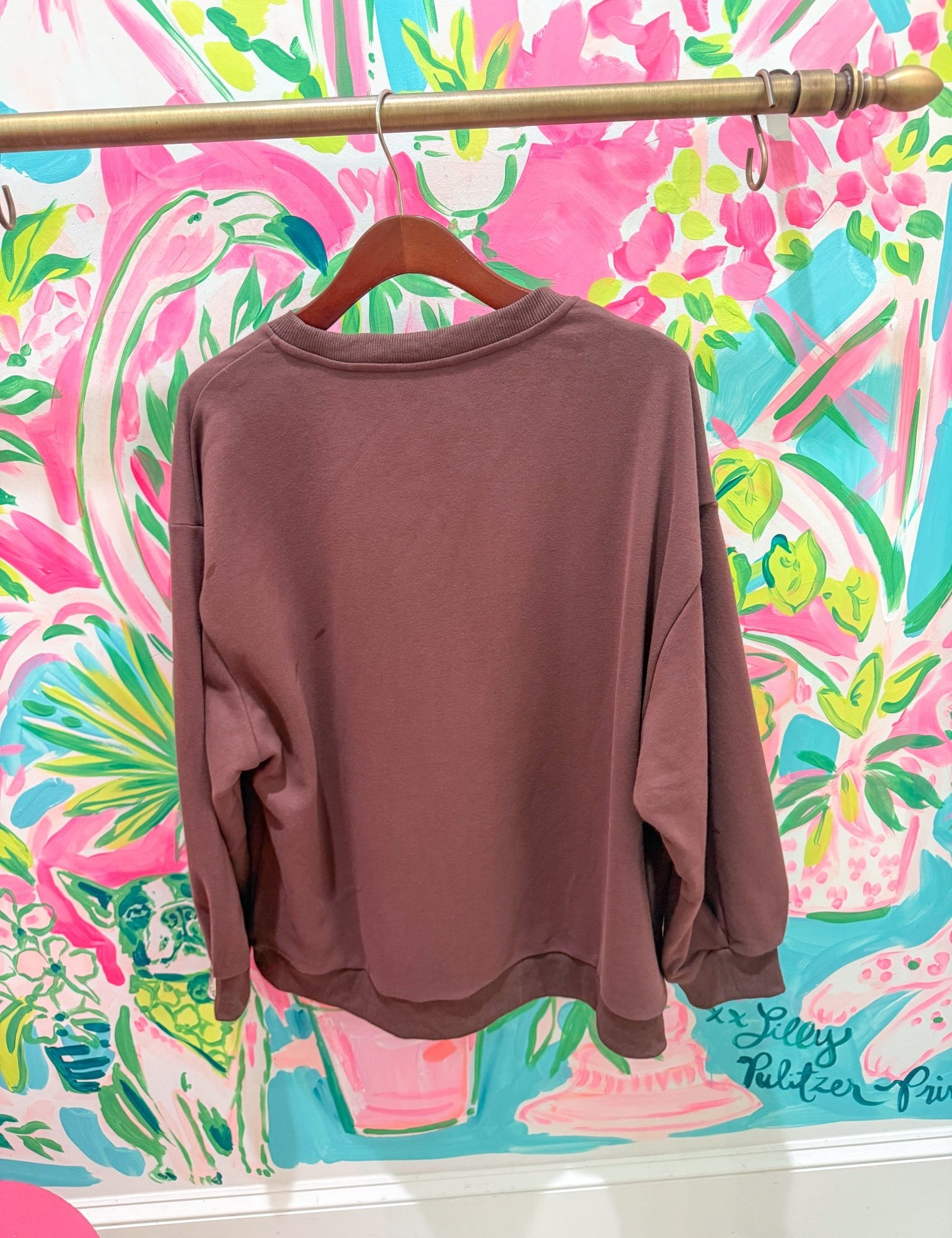 Brown Rainbow Flower Turkey SweatshirtQueen of SparklesThe Printed Peach Savannah