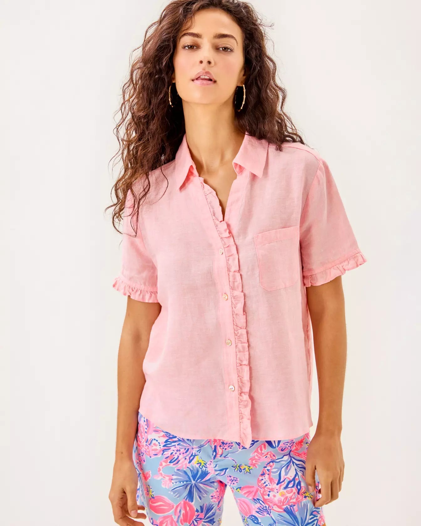 Carden Ruffle TopHeartland Retail ItemsLILLY PULITZERThe Printed Peach Savannah