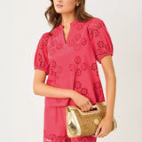Castine Short Sleeve TopWomen - Tops - BlousesLILLY PULITZERThe Printed Peach Savannah