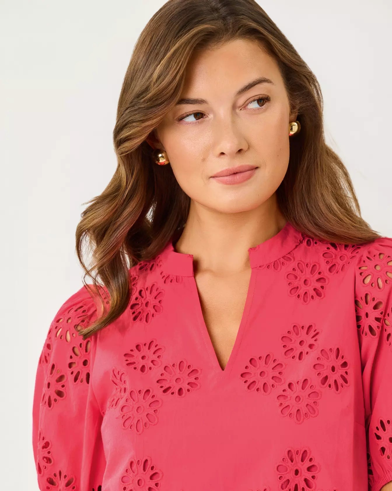 Castine Short Sleeve TopWomen - Tops - BlousesLILLY PULITZERThe Printed Peach Savannah