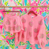 Printed Peach x Queen of Sparkles Peach Shorts