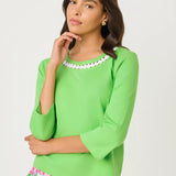 Clairmont 3/4 Sleeved Trimmed Knit TopLILLY PULITZERThe Printed Peach Savannah