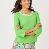 Clairmont 3/4 Sleeved Trimmed Knit TopLILLY PULITZERThe Printed Peach Savannah