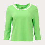 Clairmont 3/4 Sleeved Trimmed Knit TopLILLY PULITZERThe Printed Peach Savannah