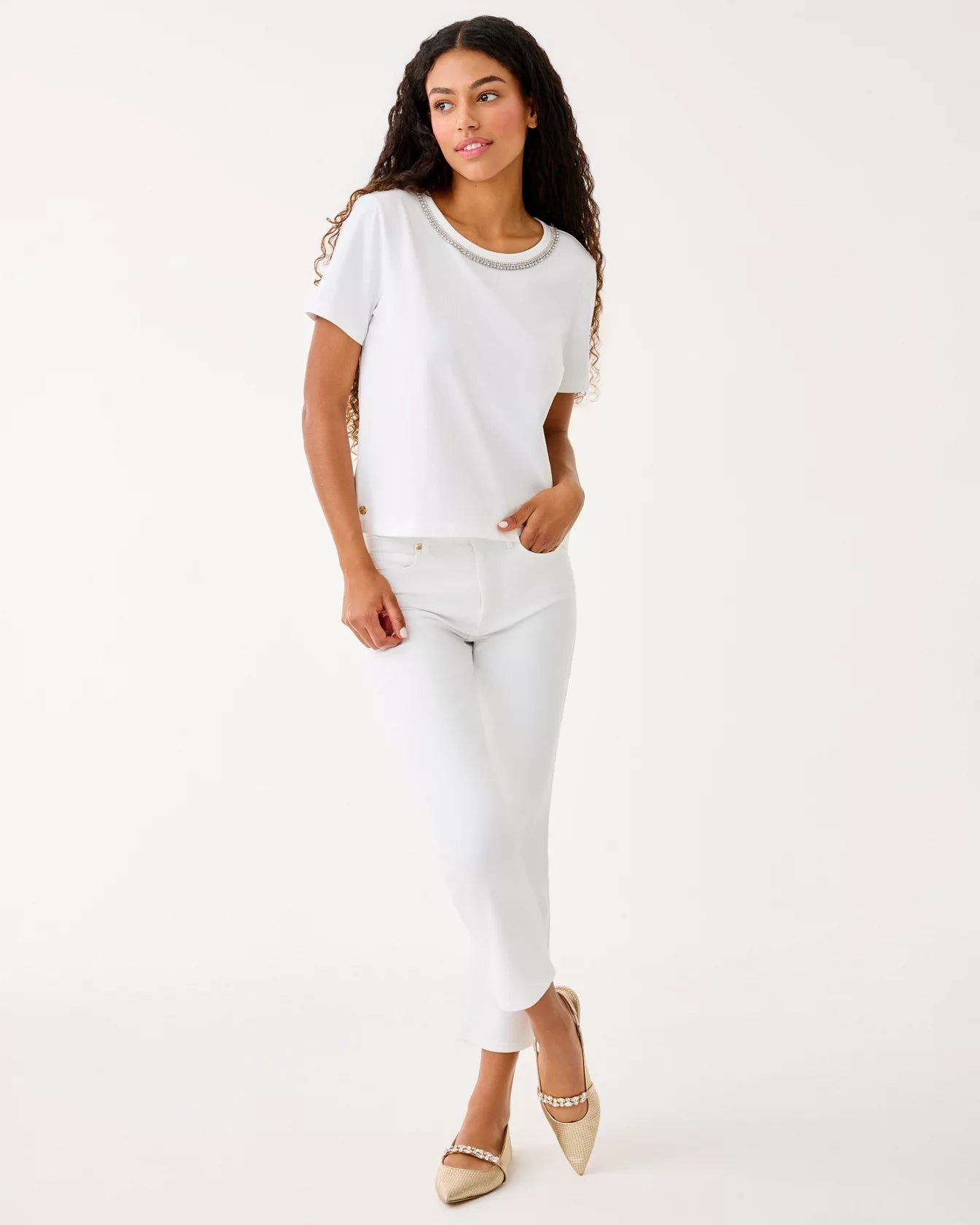 Clairmont Rhinestone Knit TopWomen - Tops - TeesLILLY PULITZERThe Printed Peach Savannah