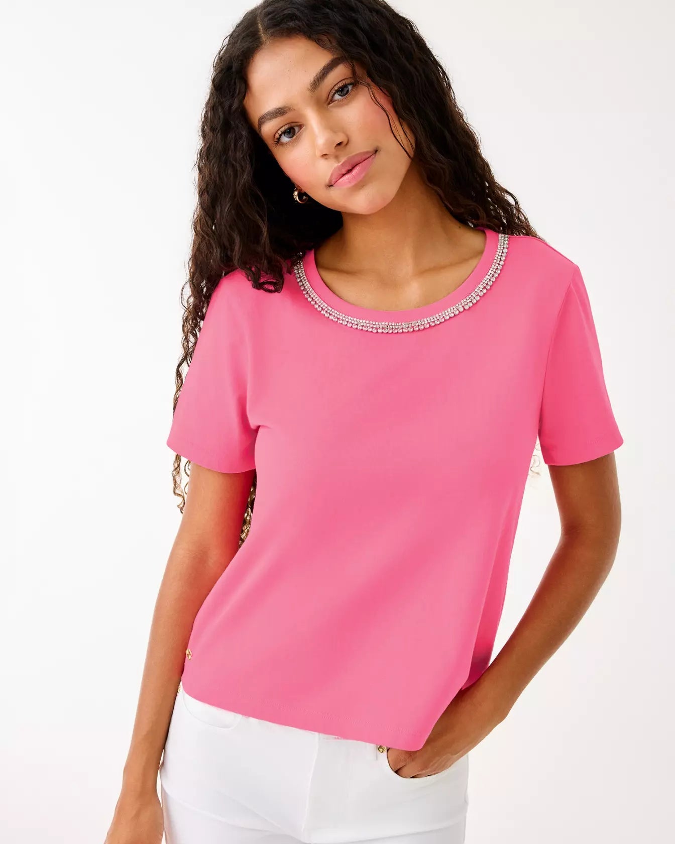 Clairmont Rhinestone Knit TopWomen - Tops - TeesLILLY PULITZERThe Printed Peach Savannah