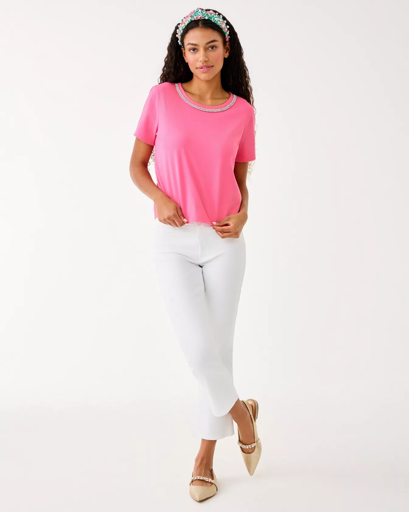 Clairmont Rhinestone Knit TopWomen - Tops - TeesLILLY PULITZERThe Printed Peach Savannah
