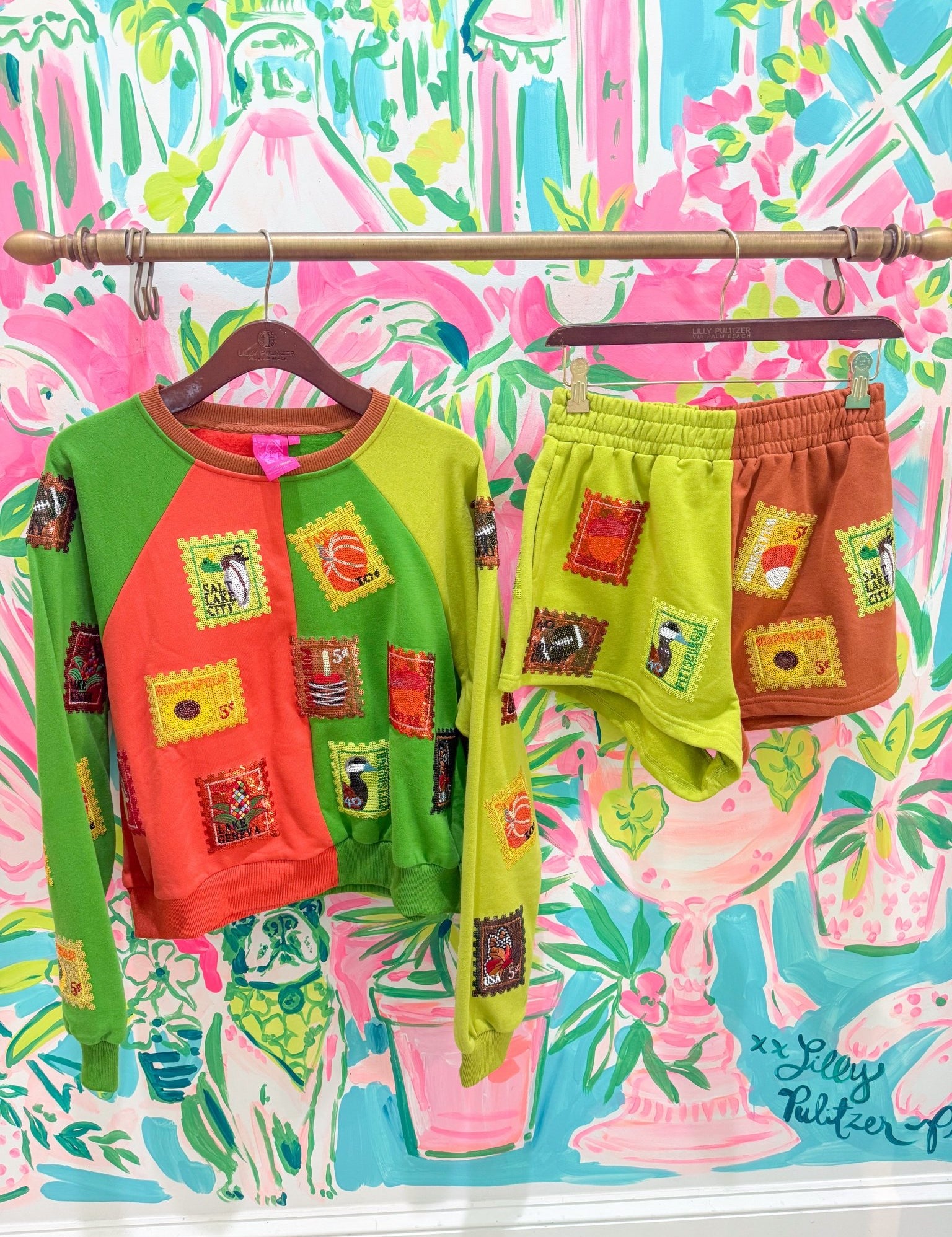 Colorblock Fall Stamp SweatshirtQueen of SparklesThe Printed Peach Savannah