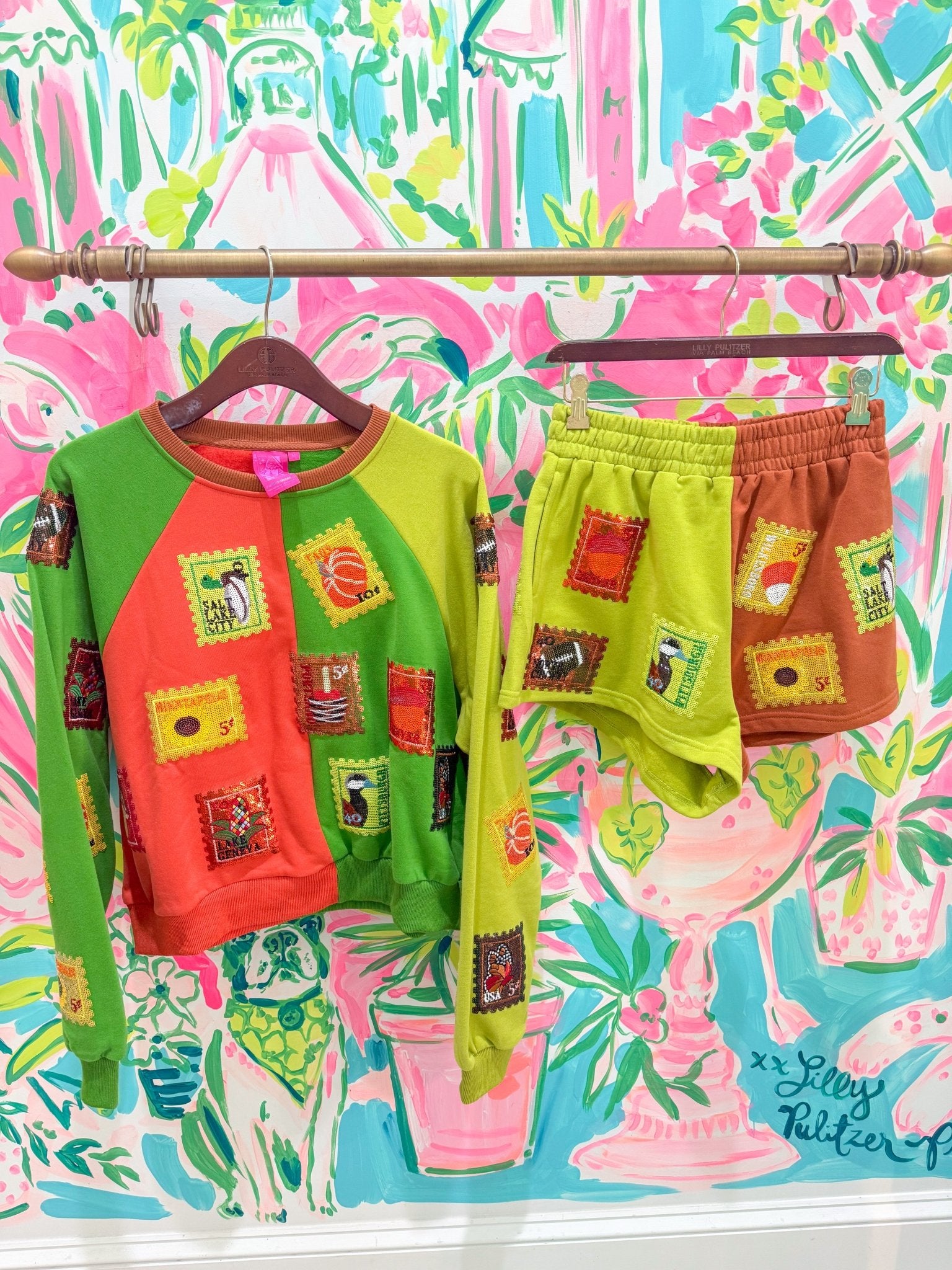 Colorblock Fall Stamp SweatshirtQueen of SparklesThe Printed Peach Savannah