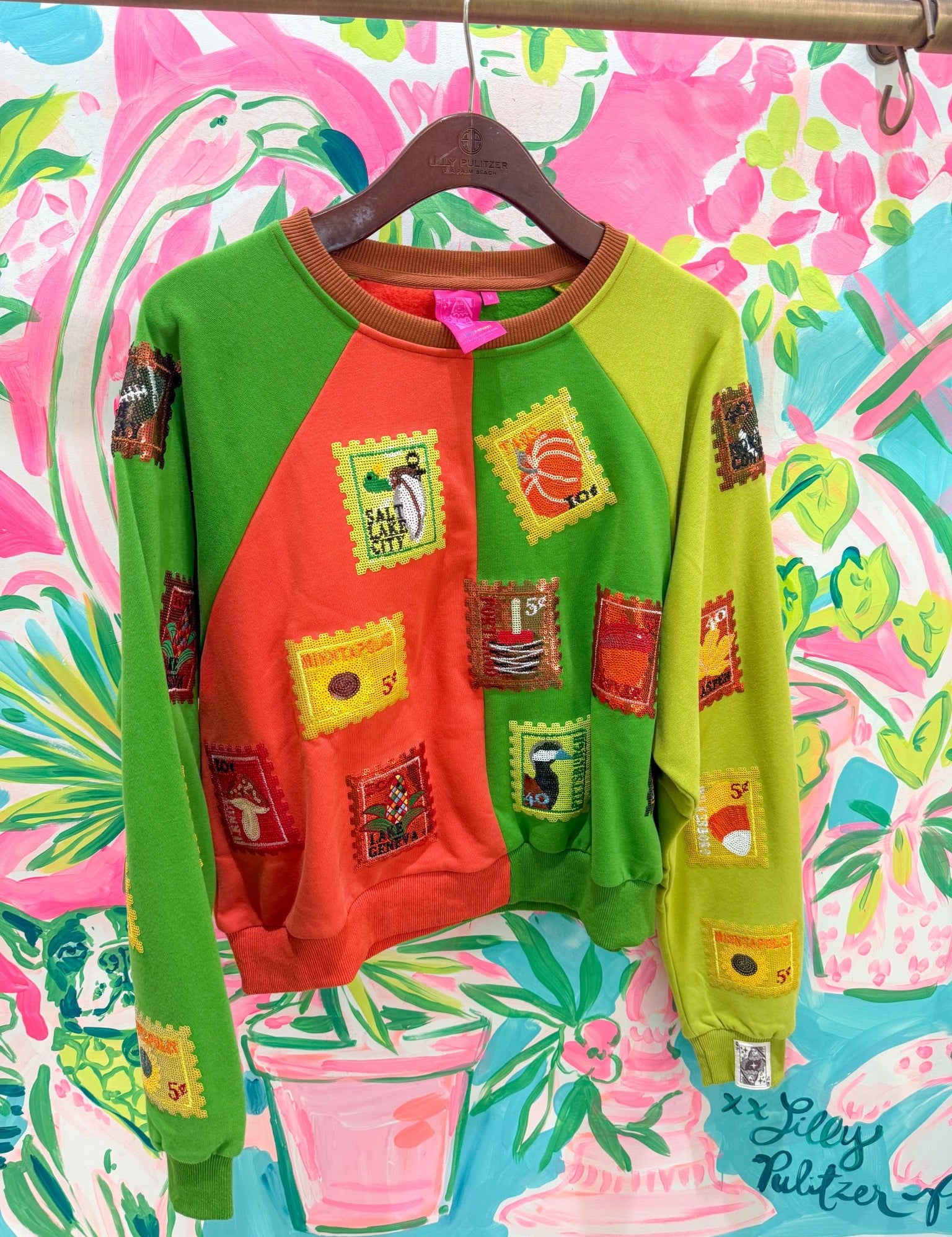Colorblock Fall Stamp SweatshirtQueen of SparklesThe Printed Peach Savannah