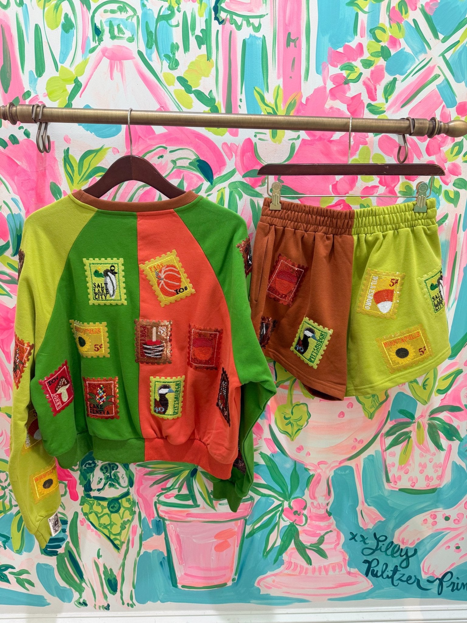 Colorblock Fall Stamp SweatshirtQueen of SparklesThe Printed Peach Savannah