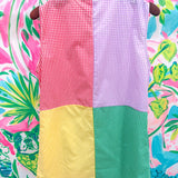 Colorblock Gingham Queen Card Logo Button Up Cotton DressQueen of SparklesThe Printed Peach Savannah