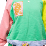 Colorblock QOS Card Logo Tie SweatshirtWomen - Tops - Sweatshirts & PopoversQueen of SparklesThe Printed Peach Savannah