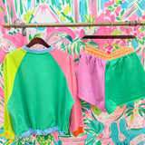 Colorblock QOS Logo Tie ShortQueen of SparklesThe Printed Peach Savannah