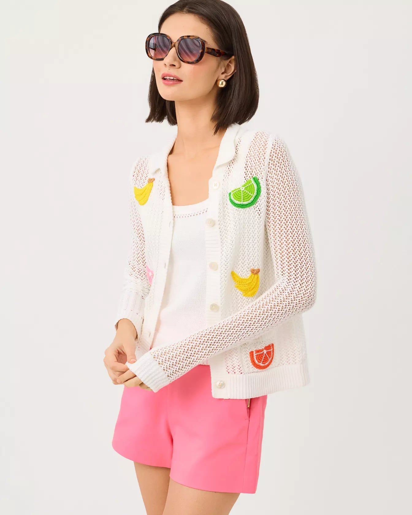 Cormac Mesh Sweater SetWomen - Sweaters & Cardigans - Cardigans & VestsLILLY PULITZERThe Printed Peach Savannah