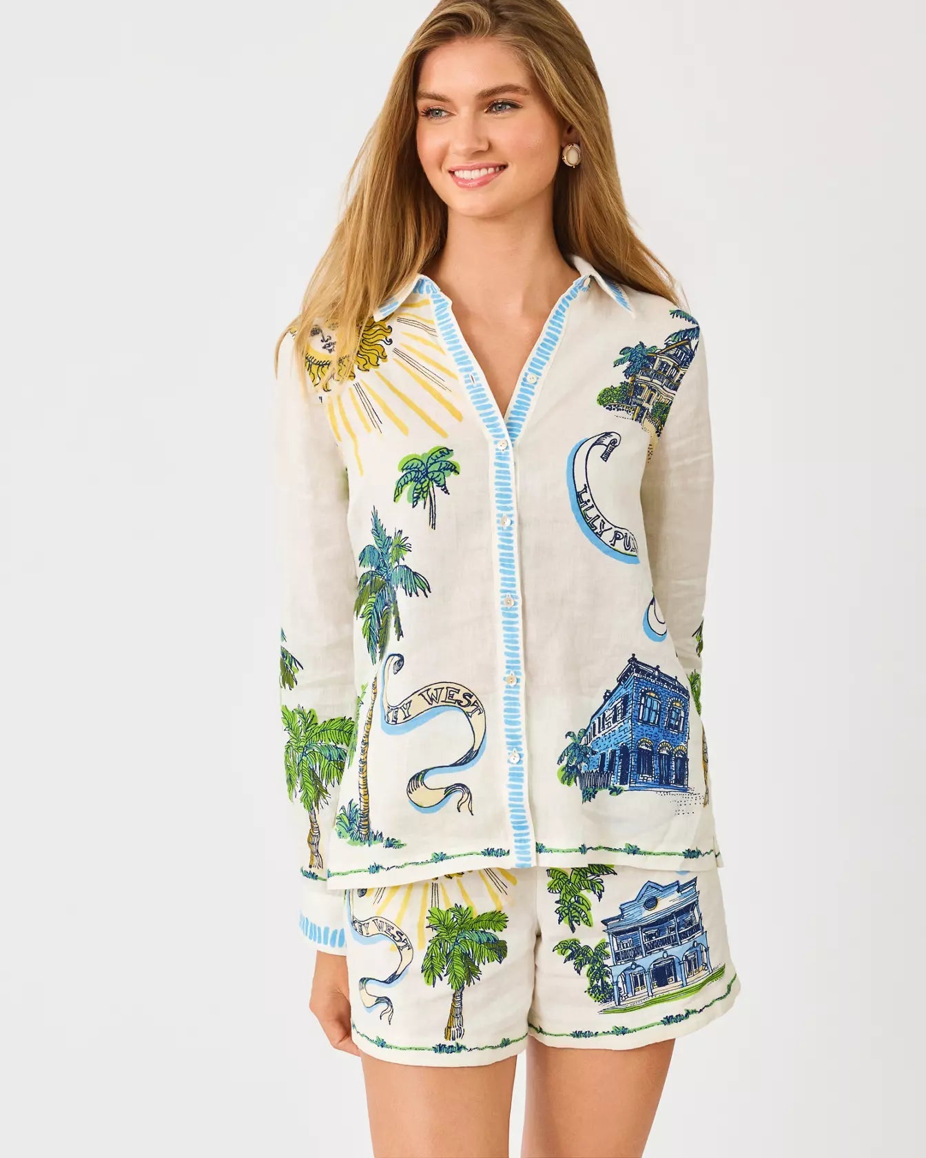 Croix Linen ShortWomen - Bottoms - ShortsLILLY PULITZERThe Printed Peach Savannah