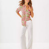 Sea View Linen Button Down Top