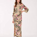 Shealyn 3/4 Sleeve Stretch Cotton Maxi Caftan