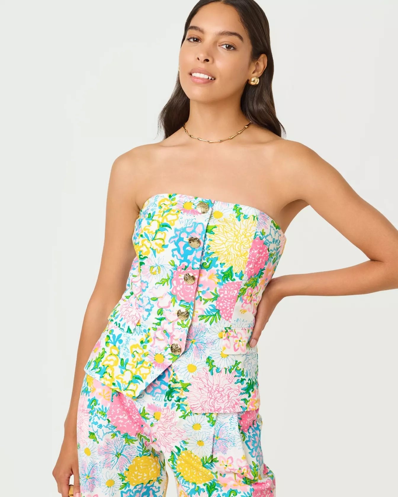 Danneel Strapless TopLILLY PULITZERThe Printed Peach Savannah