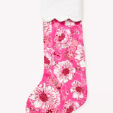 Printed Stocking with Scalloped Velvet Trim
