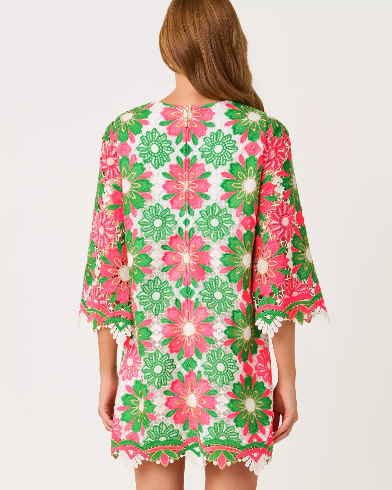 Jouri 3/4 Sleeve Lace Dress The Printed Peach Savannah Jouri 3/4 Sleeve Lace Dress The Printed Peach Savannah