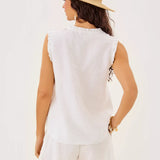Kavalla Sleeveless Ruffle Top