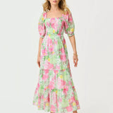 Hadly Short Sleeve Smocked Maxi Dress