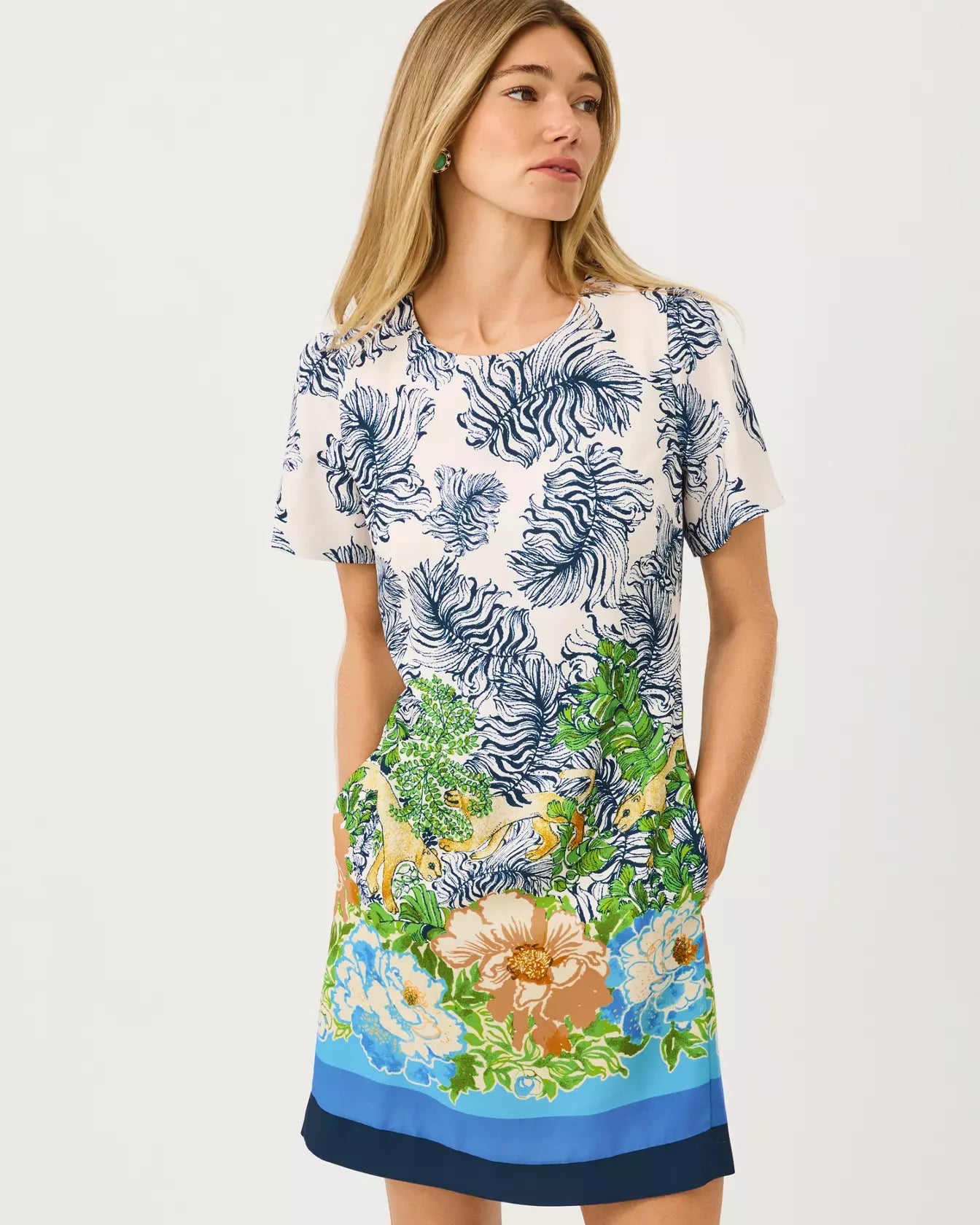 Edita Short Sleeve ShiftWomen - Dresses - A-Line/Easy DressesLILLY PULITZERThe Printed Peach Savannah