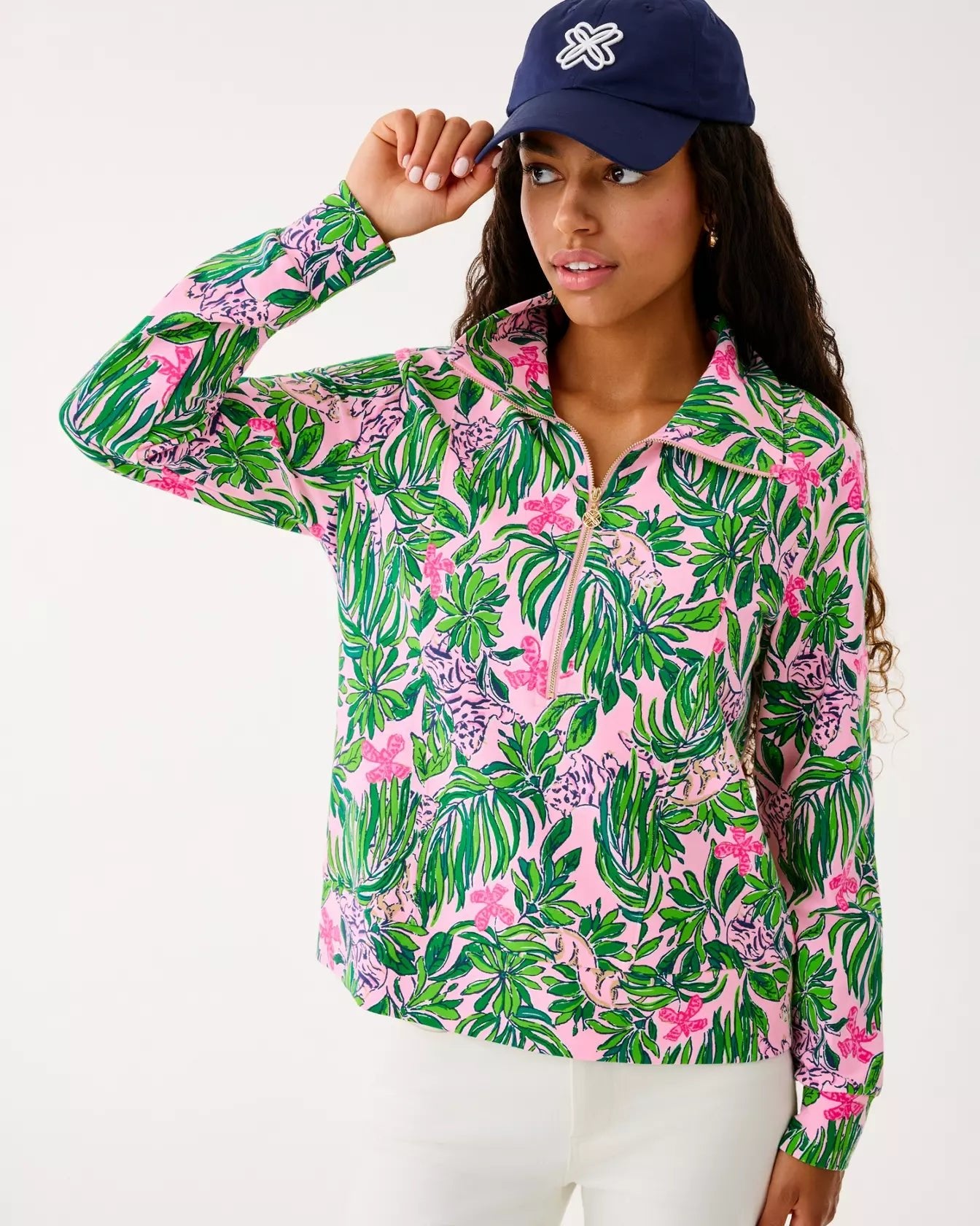 Eleni UPF 50+ PulloverWomen - Tops - Sweatshirts & PopoversLILLY PULITZERThe Printed Peach Savannah