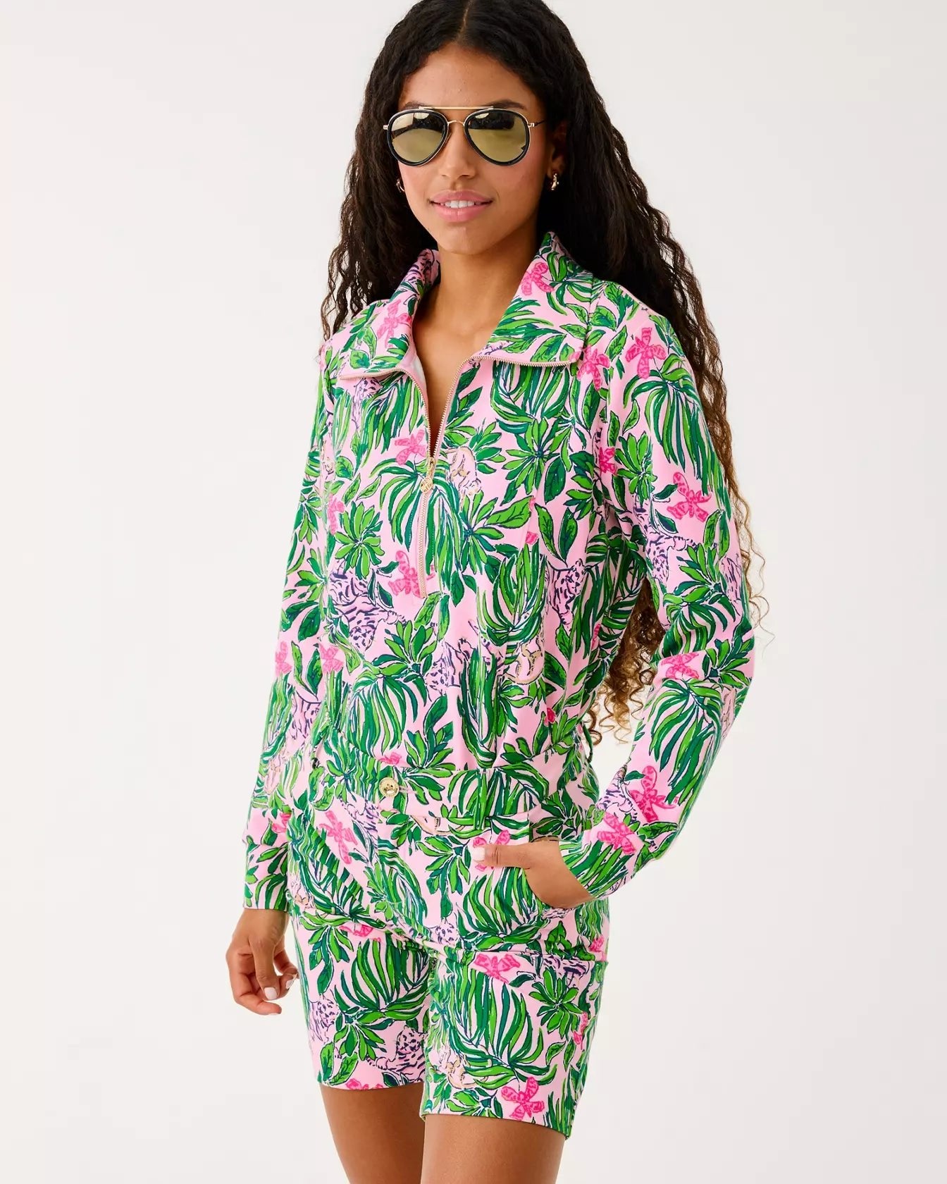 Eleni UPF 50+ PulloverWomen - Tops - Sweatshirts & PopoversLILLY PULITZERThe Printed Peach Savannah