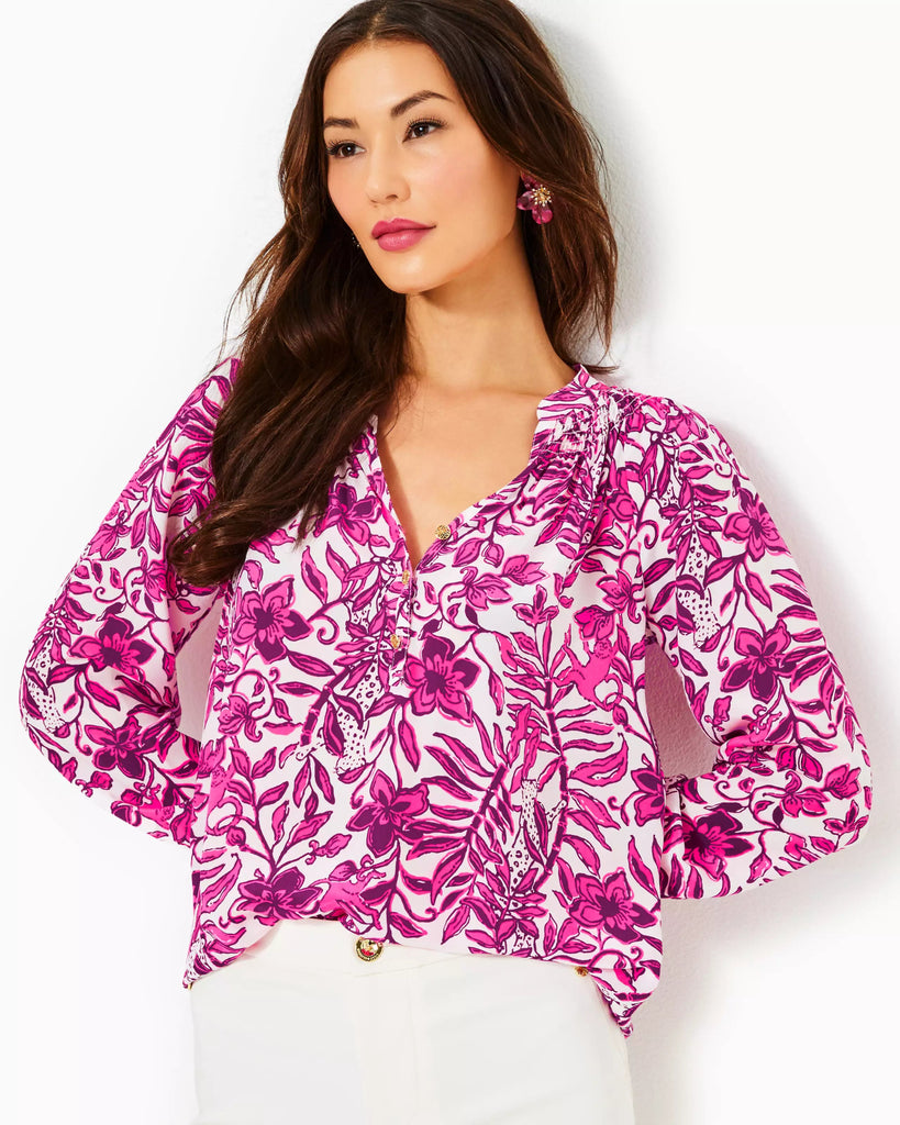 Elsa Silk TopHeartland Retail ItemsLILLY PULITZERThe Printed Peach Savannah