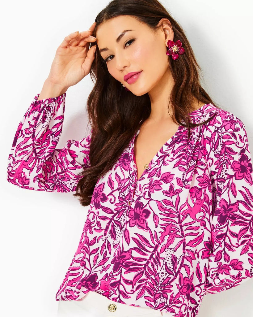 Elsa Silk TopHeartland Retail ItemsLILLY PULITZERThe Printed Peach Savannah