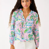 Elsa Silk TopWomen - Tops - BlousesLILLY PULITZERThe Printed Peach Savannah