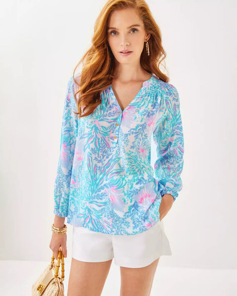 Elsa Silk TopHeartland Retail ItemsLILLY PULITZERThe Printed Peach Savannah