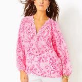 Elsa Silk TopWomen - Tops - BlousesLILLY PULITZERThe Printed Peach Savannah