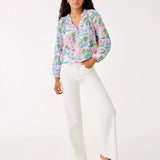 Elsa Silk TopWomen - Tops - BlousesLILLY PULITZERThe Printed Peach Savannah