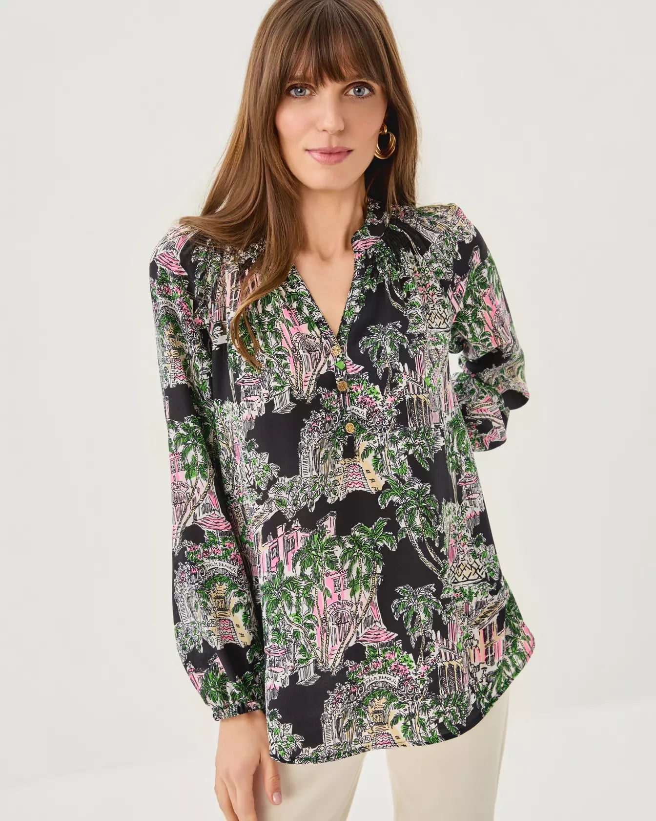 Elsa TopWomen - Tops - BlousesLILLY PULITZERThe Printed Peach Savannah